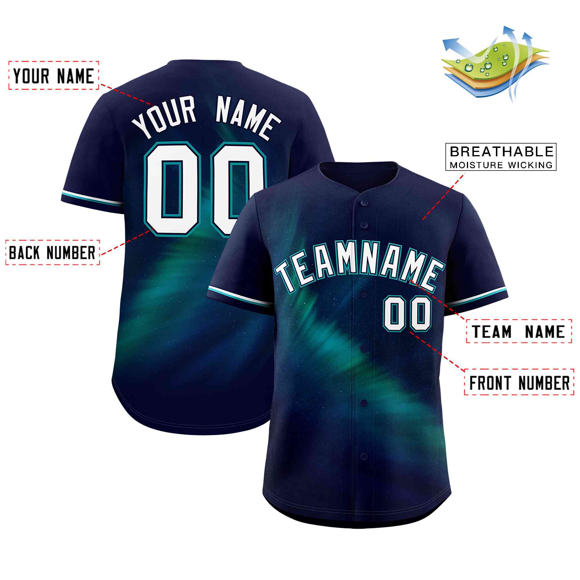 Custom Navy Personalized Starburst Pattern Authentic Baseball Jersey