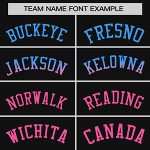 Custom Black Powder Blue-Pink Personalized Gradient Font And Side Design Authentic Baseball Jersey