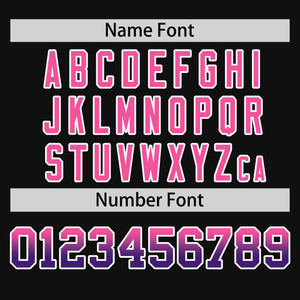 Custom Black Pink-Purple Personalized Gradient Font And Side Design Authentic Baseball Jersey