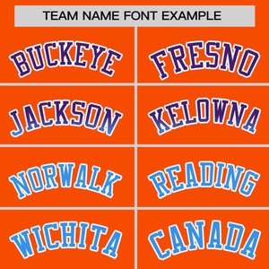 Custom Orange Purple-Powder Blue Personalized Gradient Font And Side Design Authentic Baseball Jersey