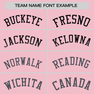 Custom Light Pink Black-Dark Gray Personalized Gradient Font And Side Design Authentic Baseball Jersey