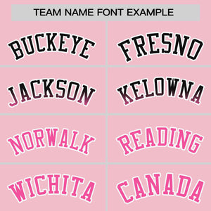 Custom Light Pink Black-Pink Personalized Gradient Font And Side Design Authentic Baseball Jersey