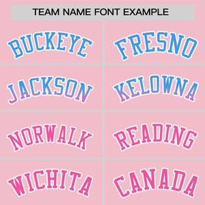 Custom Light Pink Powder Blue-Pink Personalized Gradient Font And Side Design Authentic Baseball Jersey