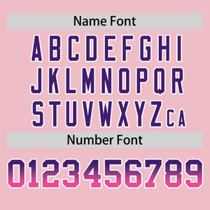 Custom Light Pink Purple-Pink Personalized Gradient Font And Side Design Authentic Baseball Jersey