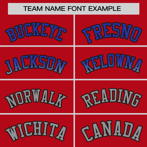 Custom Red Royal-Lt Gray Personalized Gradient Font And Side Design Authentic Baseball Jersey