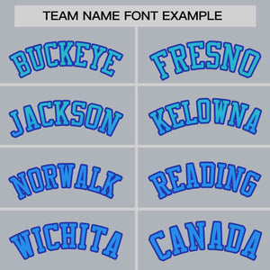 Custom Light Gray Sky Blue-Powder Blue Personalized Gradient Font And Side Design Authentic Baseball Jersey