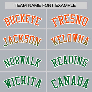 Custom Light Gray Orange-Kelly Green Personalized Gradient Font And Side Design Authentic Baseball Jersey