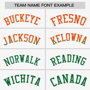 Custom White Orange-Kelly Green Personalized Gradient Font And Side Design Authentic Baseball Jersey