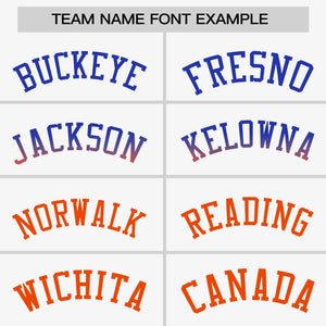 Custom White Royal-Orange Personalized Gradient Font And Side Design Authentic Baseball Jersey