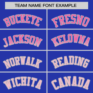 Custom Royal Pink-Lt Pink Personalized Gradient Font And Side Design Authentic Baseball Jersey