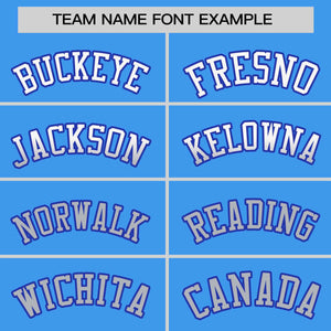 Custom Powder Blue White-Lt Gray Personalized Gradient Font And Side Design Authentic Baseball Jersey