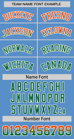 Custom Light Blue Orange-Kelly Green Personalized Gradient Font And Side Design Authentic Baseball Jersey