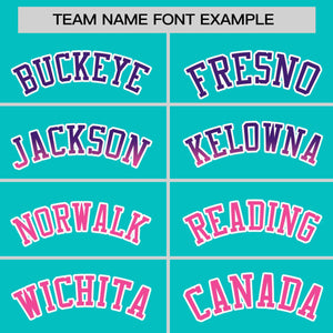 Custom Aqua Purple-Pink Personalized Gradient Font And Side Design Authentic Baseball Jersey