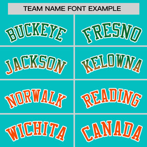 Custom Aqua Kelly Green-Orange Personalized Gradient Font And Side Design Authentic Baseball Jersey