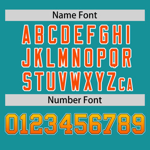 Custom Aqua Gold-Orange Personalized Gradient Font And Side Design Authentic Baseball Jersey