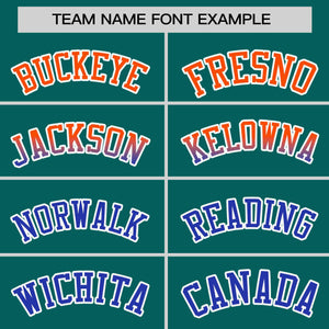 Custom Aqua Orange-Royal Personalized Gradient Font And Side Design Authentic Baseball Jersey