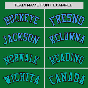 Custom Kelly Green Powder Blue-Aqua Personalized Gradient Font And Side Design Authentic Baseball Jersey