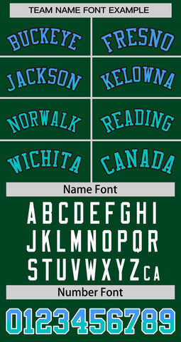 Custom Green Powder Blue-Aqua Personalized Gradient Font And Side Design Authentic Baseball Jersey