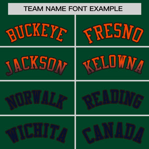 Custom Green Orange-Navy Personalized Gradient Font And Side Design Authentic Baseball Jersey