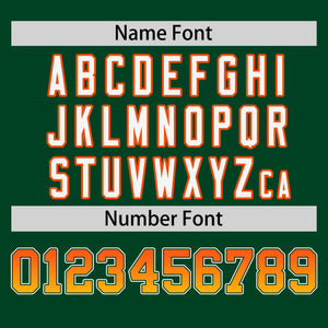 Custom Green Orange-Gold Personalized Gradient Font And Side Design Authentic Baseball Jersey