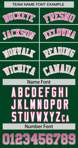 Custom Green Pink-Lt Pink Personalized Gradient Font And Side Design Authentic Baseball Jersey