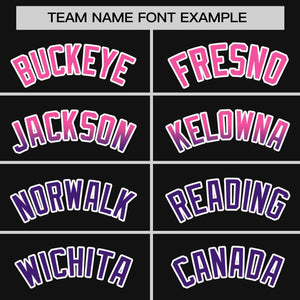 Custom Black Pink-Purple Personalized Gradient Font And Side Design Authentic Baseball Jersey