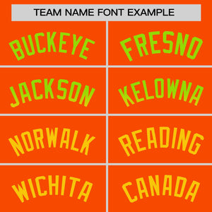 Custom Orange Neon Green-Gold Personalized Gradient Font And Side Design Authentic Baseball Jersey