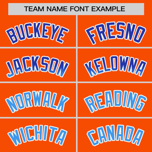 Custom Orange Royal-Powder Blue Personalized Gradient Font And Side Design Authentic Baseball Jersey