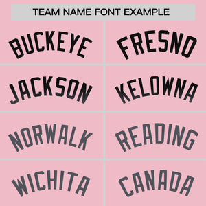 Custom Light Pink Black-Dark Gray Personalized Gradient Font And Side Design Authentic Baseball Jersey