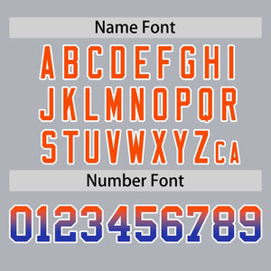 Custom Light Gray Orange-Royal Personalized Gradient Font And Side Design Authentic Baseball Jersey