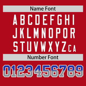 Custom Red Royal-Lt Gray Personalized Gradient Font And Side Design Authentic Baseball Jersey