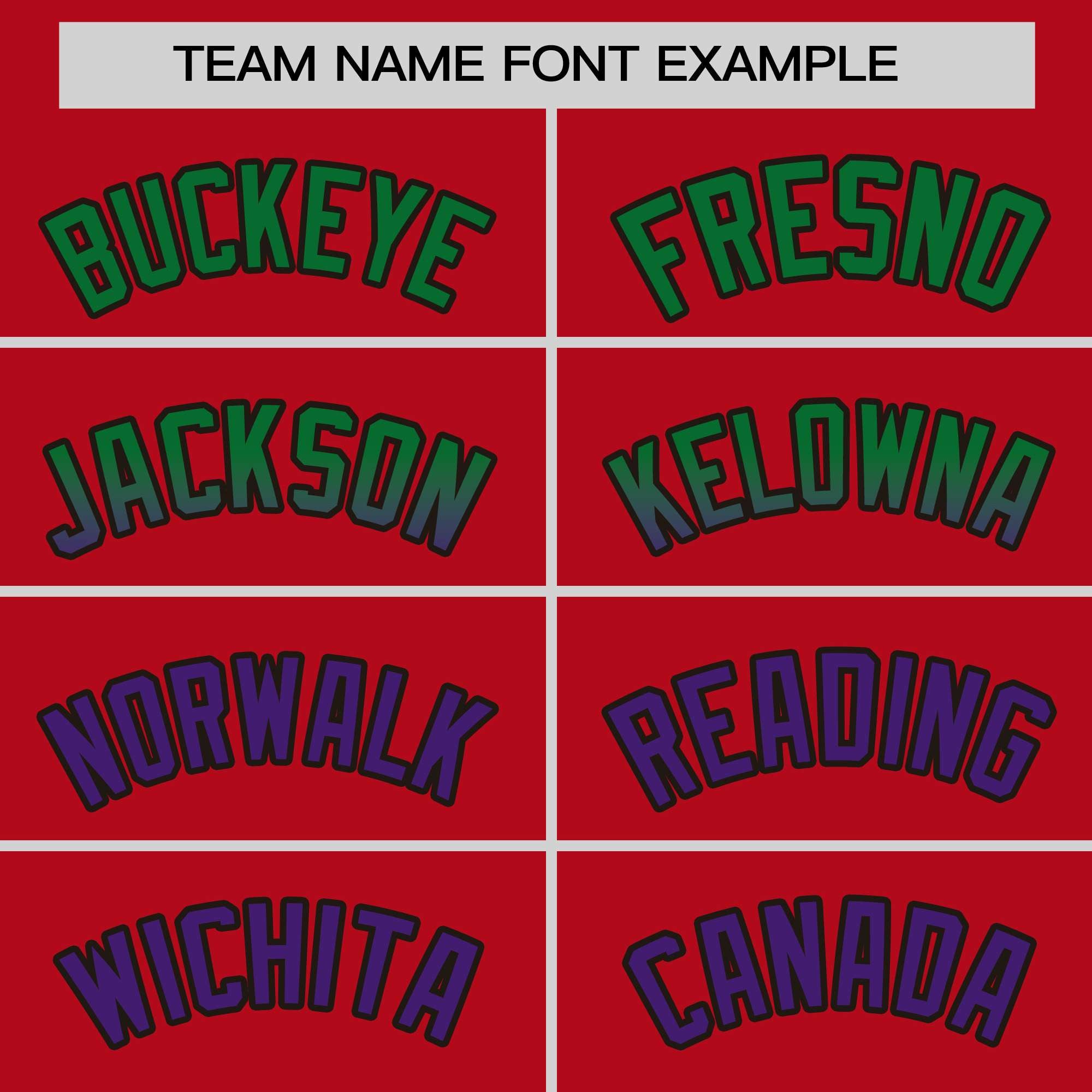 Custom Red Kelly Green-Purple Personalized Gradient Font And Side Design Authentic Baseball Jersey