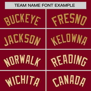 Custom Crimson Old Gold-Khaki Personalized Gradient Font And Side Design Authentic Baseball Jersey