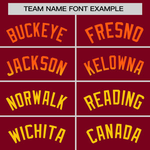 Custom Crimson Orange-Gold Personalized Gradient Font And Side Design Authentic Baseball Jersey