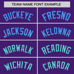 Custom Purple Powder Blue-Lt Green Personalized Gradient Font And Side Design Authentic Baseball Jersey