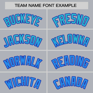 Custom Light Gray Sky Blue-Powder Blue Personalized Gradient Font And Side Design Authentic Baseball Jersey