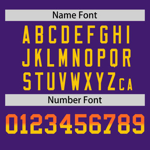 Custom Purple Orange-Gold Personalized Gradient Font And Side Design Authentic Baseball Jersey