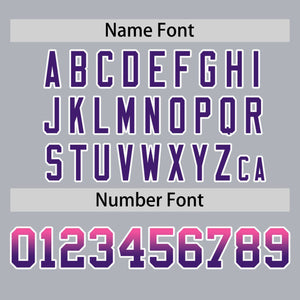 Custom Light Gray Pink-Purple Personalized Gradient Font And Side Design Authentic Baseball Jersey