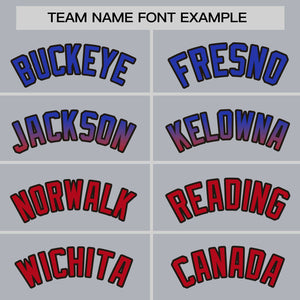 Custom Light Gray Royal-Red Personalized Gradient Font And Side Design Authentic Baseball Jersey