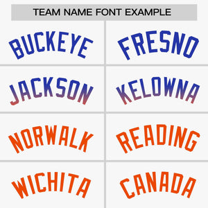 Custom White Royal-Orange Personalized Gradient Font And Side Design Authentic Baseball Jersey