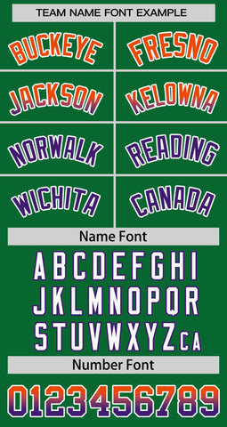 Custom Kelly Green Orange-Purple Personalized Gradient Font And Side Design Authentic Baseball Jersey