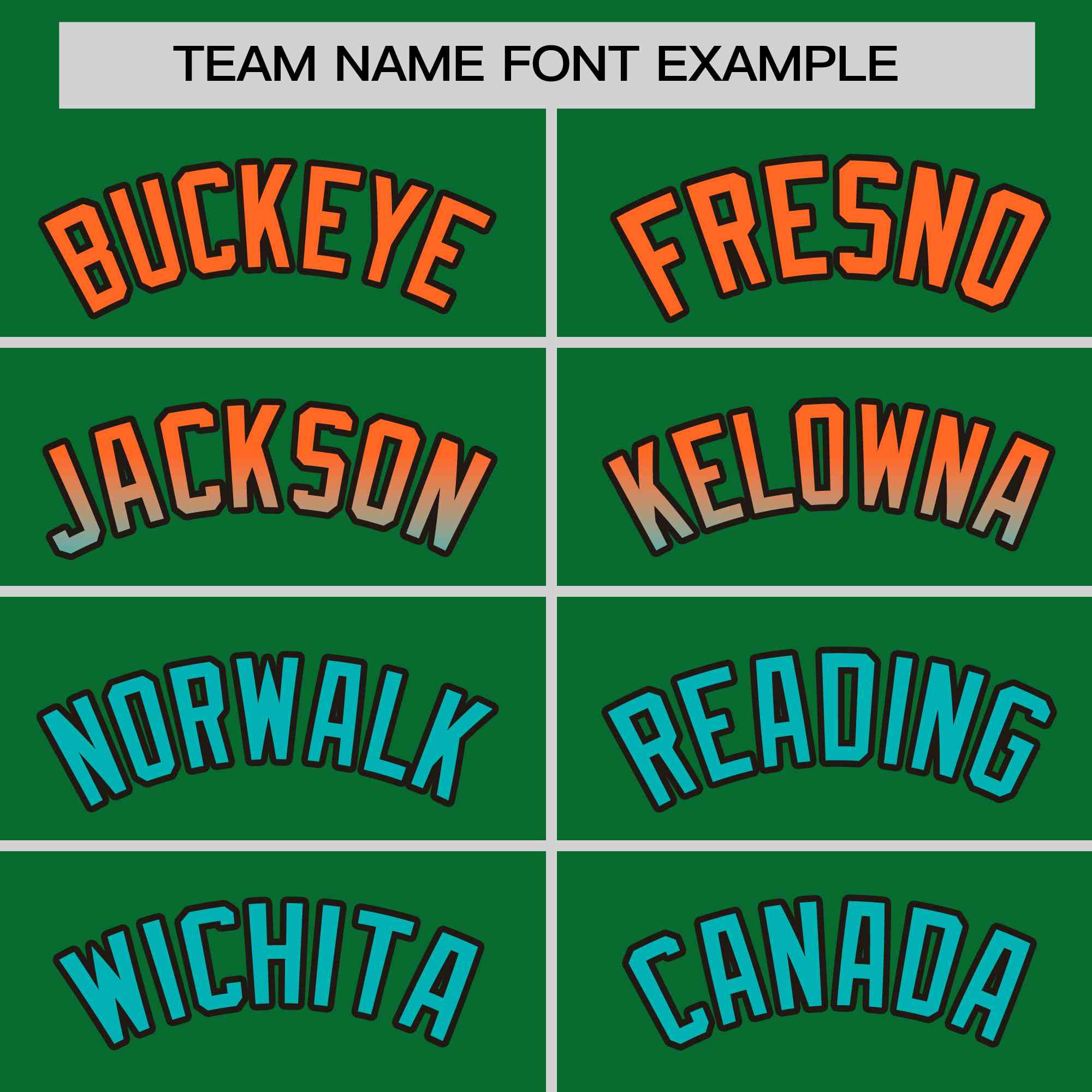 Custom Kelly Green Orange-Aqua Personalized Gradient Font And Side Design Authentic Baseball Jersey