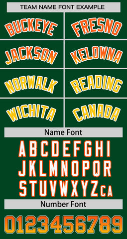 Custom Green Orange-Gold Personalized Gradient Font And Side Design Authentic Baseball Jersey