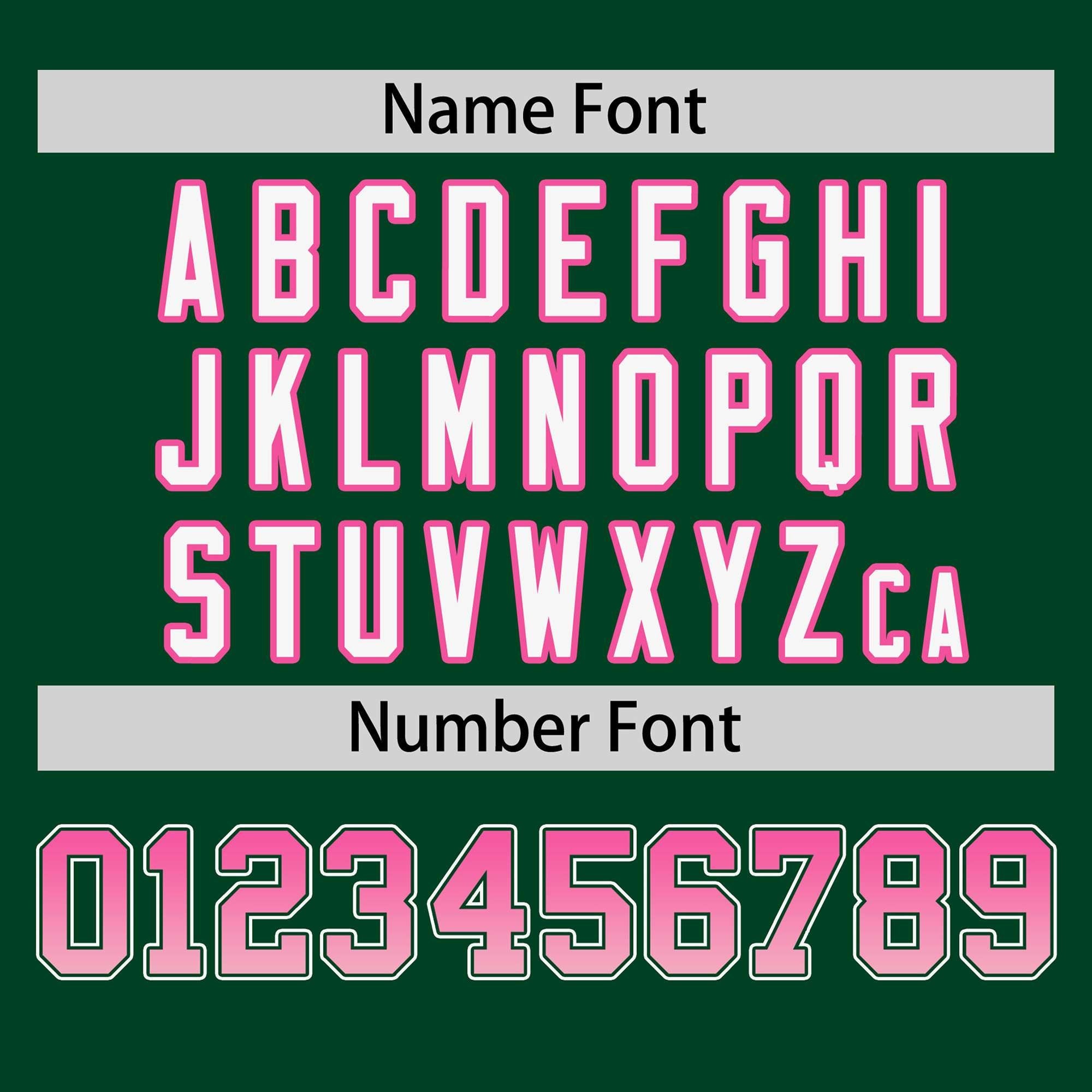 Custom Green Pink-Lt Pink Personalized Gradient Font And Side Design Authentic Baseball Jersey