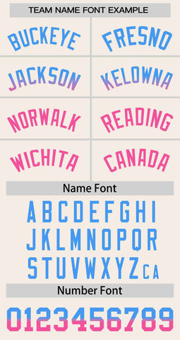Custom Cream Powder Blue-Pink Personalized Gradient Font And Side Design Authentic Baseball Jersey