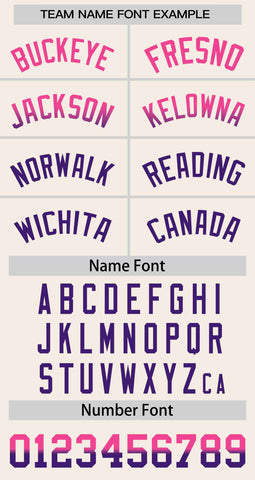 Custom Cream Pink-Purple Personalized Gradient Font And Side Design Authentic Baseball Jersey
