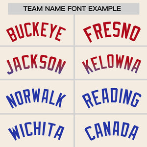 Custom Cream Red-Royal Personalized Gradient Font And Side Design Authentic Baseball Jersey