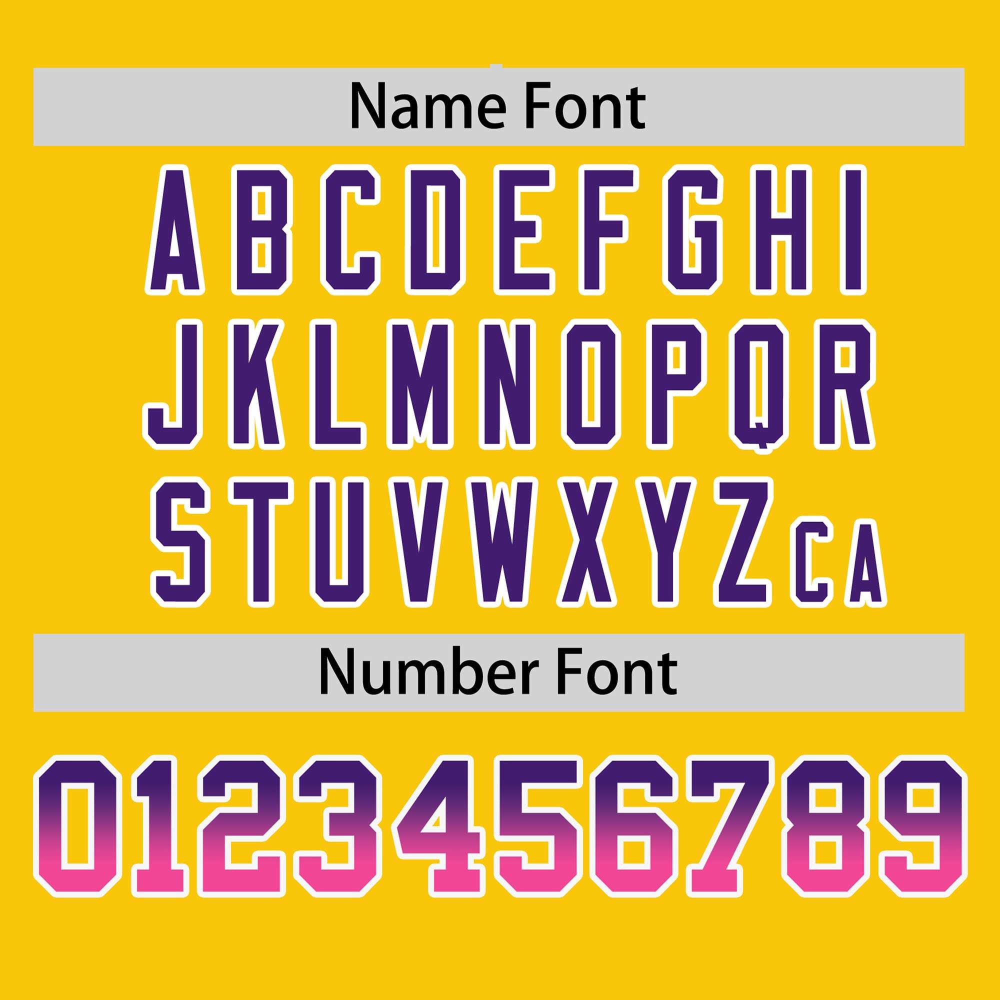 Custom Gold Purple-Pink Personalized Gradient Font And Side Design Authentic Baseball Jersey