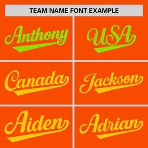 Custom Orange Neon Green-Gold Personalized Gradient Font And Side Design Authentic Baseball Jersey