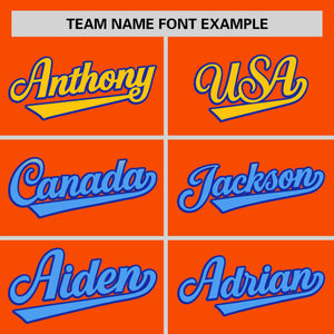 Custom Orange Gold-Powder Blue Personalized Gradient Font And Side Design Authentic Baseball Jersey